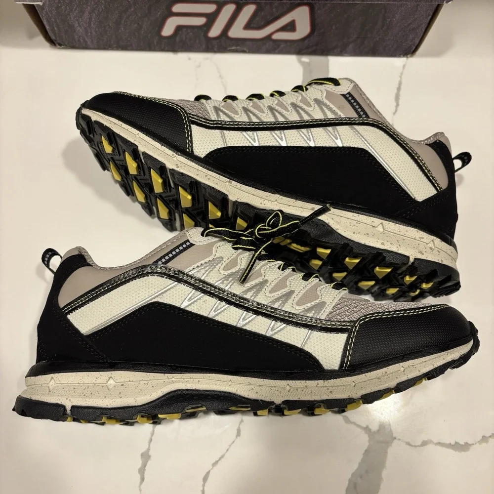 Fila Evergrand TR 21.5 Womens 9 Trail Running Shoes Gray/Black/Yellow New in Box